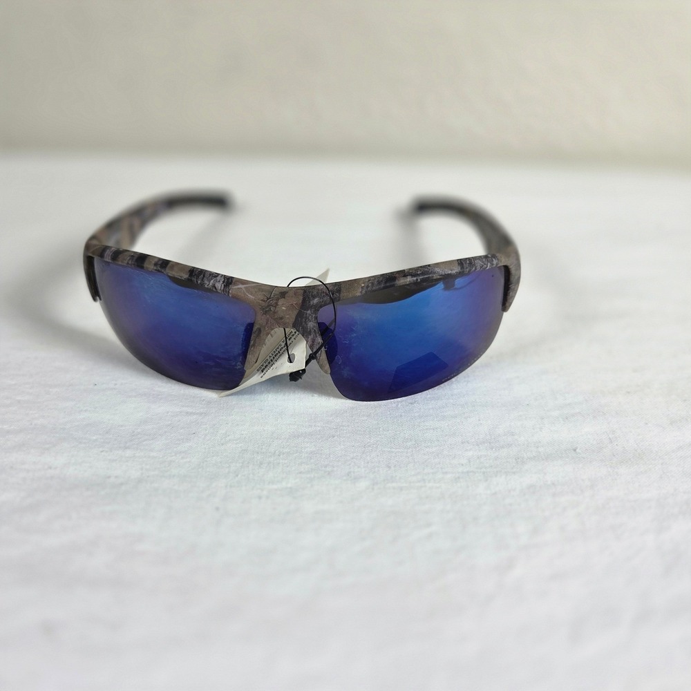 Fierce Polarized Camo Sunglasses Blu Mirrored Lens 100% UV Protection Mens Sport